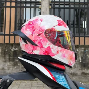 New XL ABS Full Face Motorcycle Helmets for Men and Women Winter Personality Gundam Design Big Tail Wing Couple DOT Certified