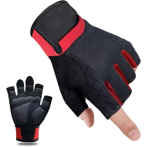 Non Slip Breathable Half Finger Sports Gloves Wrist Guards for Gym Training Weightlifting Dumbbell Training