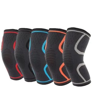 Nylon And Spandex Compression Knitting Knee Brace Sport Protection Elastic Support Sleeve For Elbow & Knee Pads