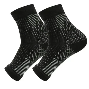 Nylon Compression Foot Sleeve Socks YLW 01 Plantar Fasciitis Relief Heel and Ankle Guard