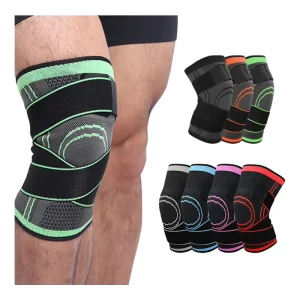 Nylon Compression Knee Support Brace With Elastic Strap Knee Sleeve Compression Fit Support C-7720