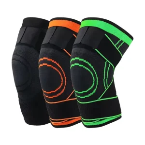 Nylon Elastic Knitted Knee Brace Adjustable Compression Support Sleeve for Sports Basketball & Running Arthritis Pain Knee Pads