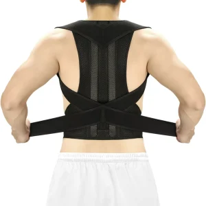 Nylon Shoulder Lumbar Adjustable Posture Corrector Belt Neoprene Upper Back Support Strap Universal Brace Belt for Men and Women