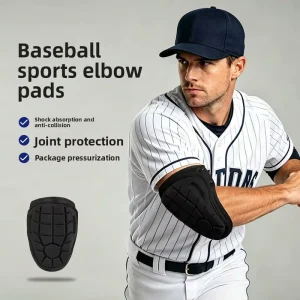 Nylon Thickened Sponge Padded Baseball Elbow Pads with Adjustable Elastic Straps for Shock Absorption All-around Protection