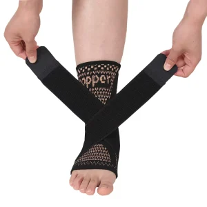 OEM Ankle Support Ankle Compression Sleeve Copper Infused Breathable Ankle Pads Ankle Brace for Soccer