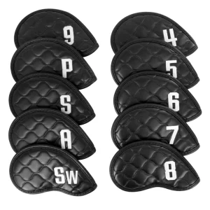 OEM Brand Custom Waterproof PU Leather Golf Iron Head Cover Protector MOQ 50Pcs
