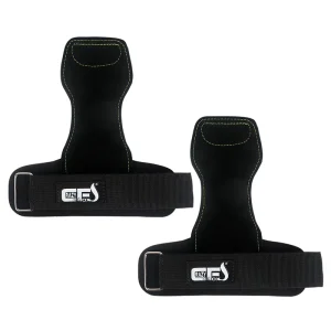 OEM Cowhide Gym Grips with Lifting Straps for Wrist Support Non-slip Weight Lifting Gloves Palm Pad Protector