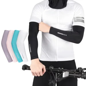 OEM Custom Breathable UV Protection Ice Silk Arm Sleeves Men Women Cycling Running Outdoor Sports Sunscreen Sun Block Elbow Pad