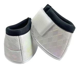 OEM Custom High Quality Equestrian Equipment Embossed PVC Leather Neoprene Horse Bell Boots