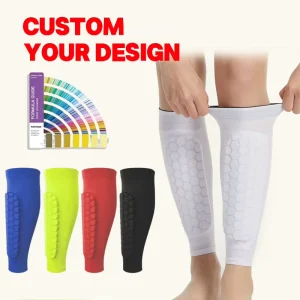 OEM Elastic Soccer Shin Guard Sleeves Calf Compression Honeycomb Pads Leg Protection Shin Pad for Football Sports Soccer Sleeves