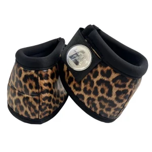 OEM Equestrian Equipment Custom Leopard Prints PU Leather Neoprene Horse Bell Boots
