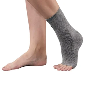 OEM Germanium Charcoal Compression Ankle Sleeve Supports Sprained Ankles Brace for Arthritis Inflammation Circulation