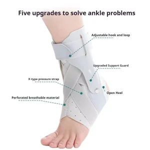 OEM Hook Loop Ankle Brace X Type Pressure Brace Open Heel Ankle Brace for Sports Sprain Varus Valgus Recovery