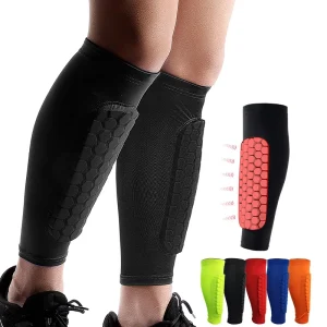 OEM Lightweight Calf Protective Gear Shin Guards Shin Pads Calf Compression Sleeve Honey Comb Shin Guards for Football Soccer