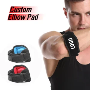 OEM Men’s Sport Tennis Elbow Brace Comfortable Fitness Compression Pad with Adjustable Neoprene Strap Logo Design
