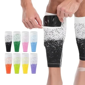 OEM Soccer Football Shin Guards Compression Calf Sleeves EVA Shin Pads Crash Proof Kids Youth Adult Breathable Non Slip Custom