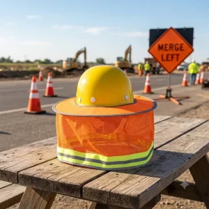 OEM Summer Construction Site Safety Helmet Breathable ABS UV Protection Sun Visor Reflective Anti UV Hard Hat Enlarged Sun Hat