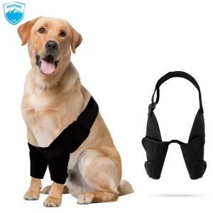 OUTING Custom Logo Medical Grade Dog Fracture Knee Brace Adjustable Breathable Neoprene Dog Knee Support Hook Loop
