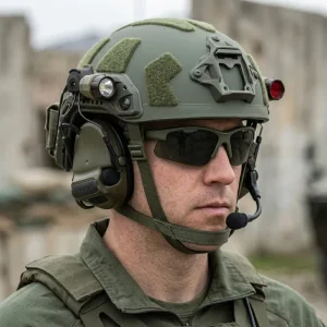 Olive Drab Tactical FAST SF PE Helmet With Adjustable Suspension And Cushion Padding For Professional Outdoor Training