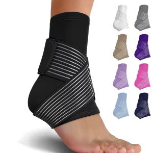 One Size Fitness Adjustable Compression Strap Ankle Brace for Sport
