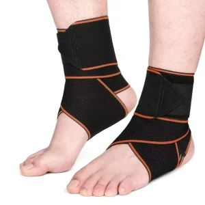 One Size Fits All Open Heel Design Strong Fastener Ankle Brace With Non-slip Silicone Strips for Running Basketball