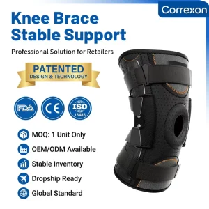 Open Design Knee Support Adjustable Knee Brace Sports Fitness Running Knee Protector for Joint Pain Relief CE ISO FDA OEM