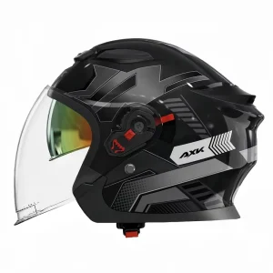 Open Face Motorcycle Helmet ABS Material Dual Visors with Adjustable Inner Lens Anti Fog Comfortable
