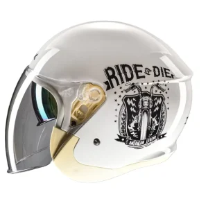 Open Face Motorcycle Helmets Jet Helmet Double Visor Three Quarter Motorcycle Helmet Cascos Para Moto for Motorbike