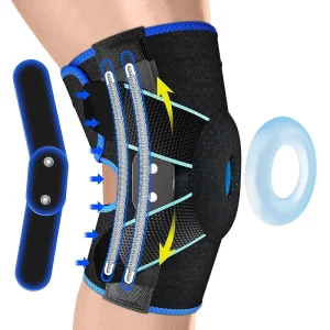 Open Patella Hinged Neoprene Knee Support Brace With Metal Side Stabilizers Patella Joint Medical Knee Brace