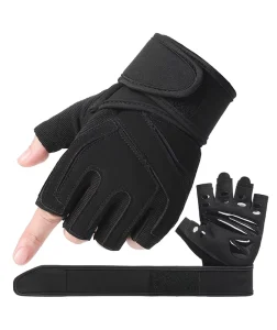 Outdoor Sport Half Finger Gloves Drying Anti Slip Wrist Guard Training Weightlifting Gloves