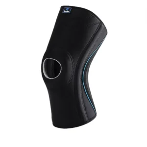 Outdoor Sports Anti Collision Spandex Polyester Knee Pads Silicone Non Slip Elastic Breathable Thick Protection Black Fitness