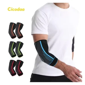 Outdoor Sports Soft Nylon Bandages Knitted Knee Elbow Sleeves Protectors Adult Weightlifting Fitness