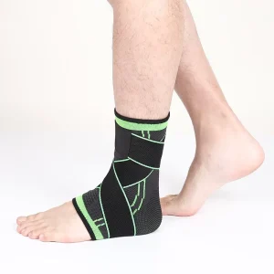 Outdoor Unisex Sports Ankle Brace with Four Way Stretch Wrap Around Straps Stabilization Enhanced Ankle Protection