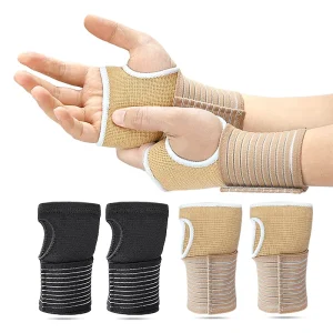 Outdoor Winding Pressurized Adjustable Spandex Wrist Brace Elastic Bandage Half Finger Guard for Tennis Fitness