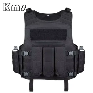 Own Brand Adjustable 600D Polyester Unisex Molle Combat Tactical Gilet Noir Black Harness Plate Carrier Vest
