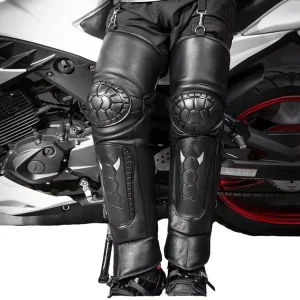 PU Sports Knee Pads Waterproof and Windproof Outdoor Flexible Moto for Offroad Racing and Motorcycling