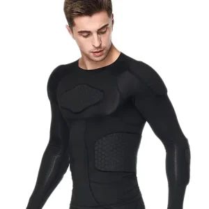 Padded Football Gear Set Training Suit Rib Chest Goalkeeper Protector Shirt for Soccer Rugby Basketball