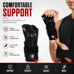 Pair Neoprene Impact Wrist Braces For Snowboarding Racing Biking Weight Lifting Lightweight Neoprene Stabilizer
