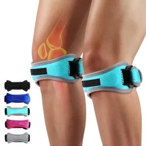 Patella Tendon Knee Strap Pad Neoprene Breathable Adjustable Support Compression Sports Safety Pain Relief Arthritis Sky Blue
