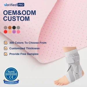 Perforated Polyurethane Foam Double sided Laminated to Colorful Velvet Fabric Apply to Wrist Support Strap Sports Belt Protector