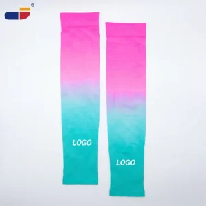 Performance Arm Sleeves Knit Gradient Color Volleyball Basketball Arm Long Elbow Sleeve SPF UV Protection Cycling Arm Sleeve