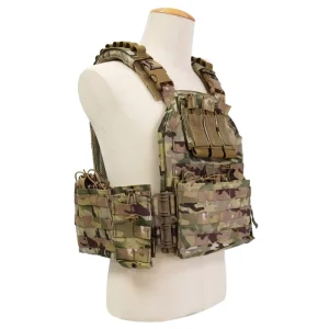 Polyester Nylon Outdoor Hunting Camouflage Body Protection Vest Plate Carrier with Molle System One Size Fits All