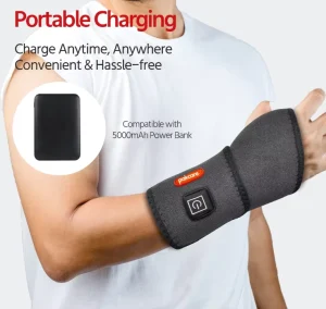 Portable Electric Wrist Guard 3 Level Heat 25 Min Auto Off USB Powered for Daily Use Sports Recovery Anybody