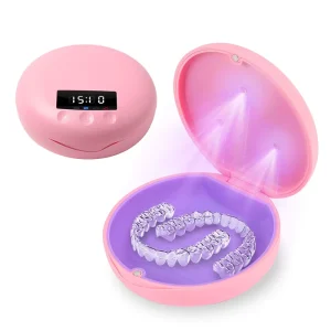 Portable Retainer Case Orthodontic Dental Case UVC Disinfectant Aligner Case With Vent Holes Mirror