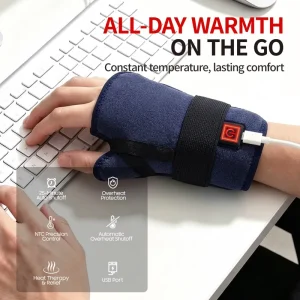 Portable USB Electric Heating Hand Wrap Fast Heating Wrist Brace for Relief Chronic Wrist Pain House Workers Daily Warmth