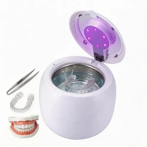 Portable USB Rechargeable 200ML UV Cleaning False Teeth Mouth Guard Denture Ultrasonic Retainer Cleaner Machine Oral Dental Care