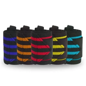 Power Gear Elastic Wrist Wraps Powerlifting Supports Weight Training Hook Loop Grip Wrist Wraps