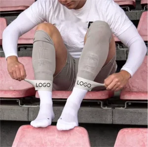 Private Custom Logo Silicone Soccer Shin Guard Holder Tapered Shin Guards Bands for Adult Kids