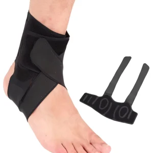 Professional Adjustable Neoprene Ankle Support Brace with Crossover Straps for Sports Protection and Sprain Recovery