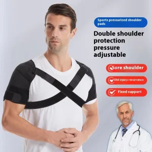 Professional Anti-Dislocation Sports Shoulder Support Men and Women’s Basketball Badminton Protective Gear with Ok Cloth Strap